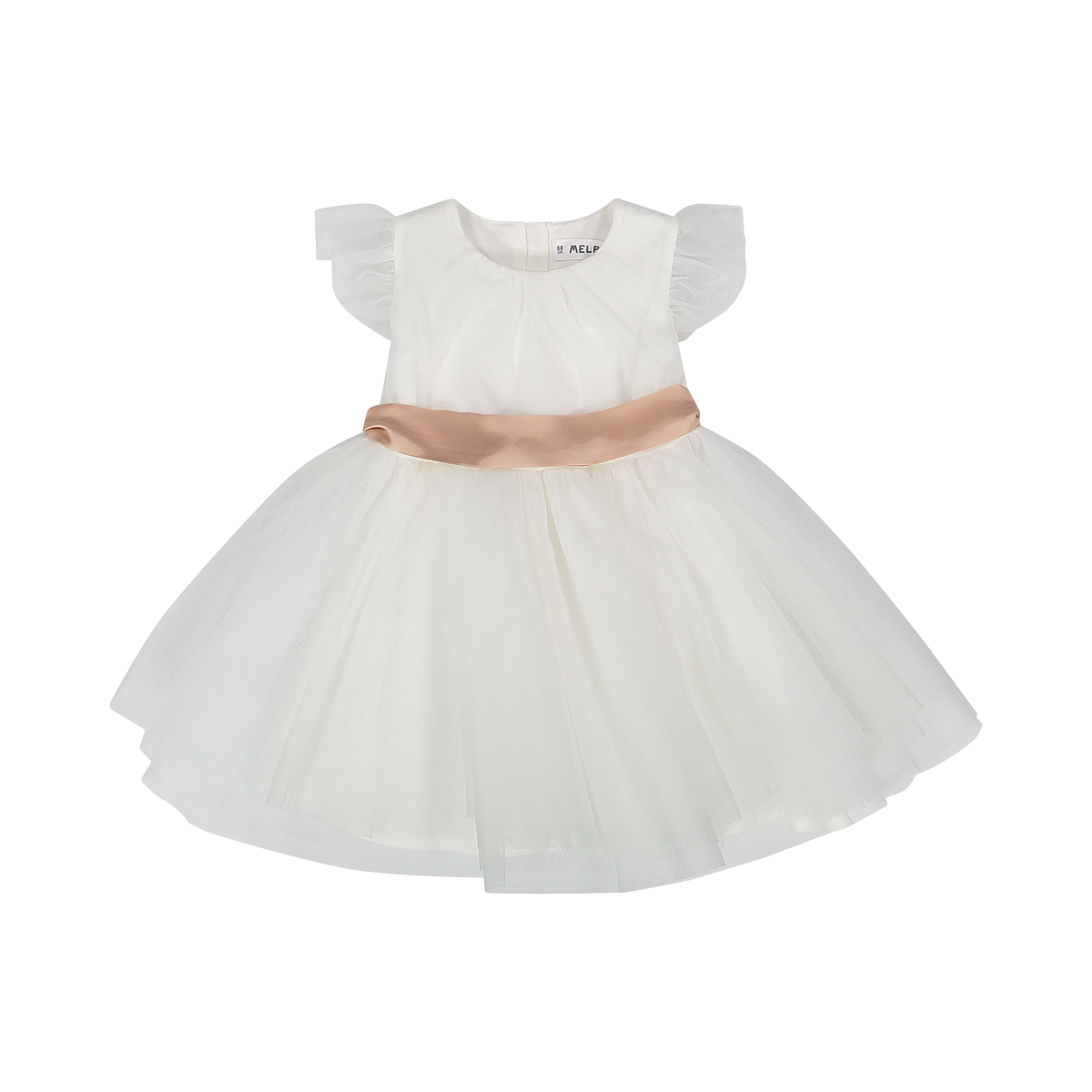 Abito tulle top bianco bambina