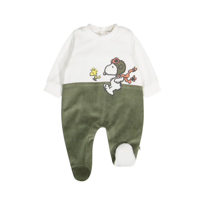 Tutina Con Piede In Ciniglia Misto Cotone Per Neonato Melby